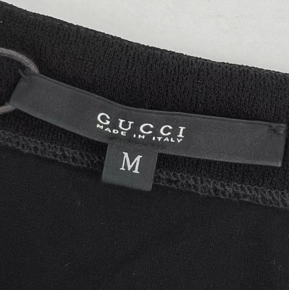 GUCCI Women's Black Silk Dress with Gold Beaded Straps, NWT - Picture 5 of 6